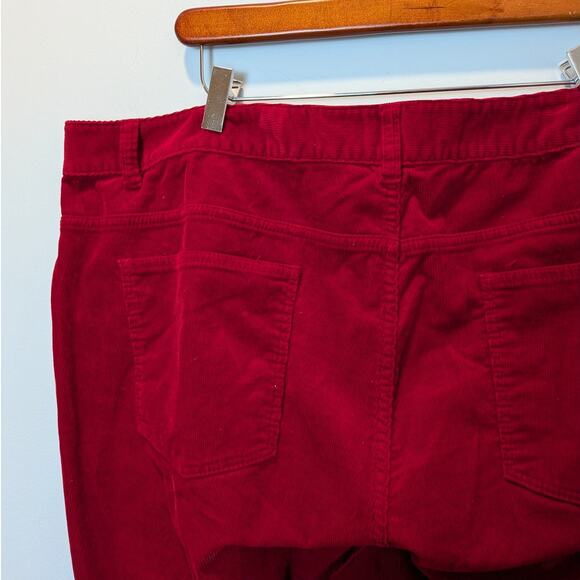 Talbots Women's Plus Sz 22W Heritage Red Corduroy Pants Straight Leg - Picture 4 of 6